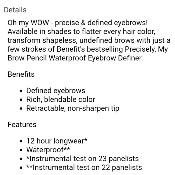 BENEFIT COSMETICS PRECISELY, MY BROW EYEBROW ULTRA-FINE DEFINING PENCIL. - Picture 6 of 9